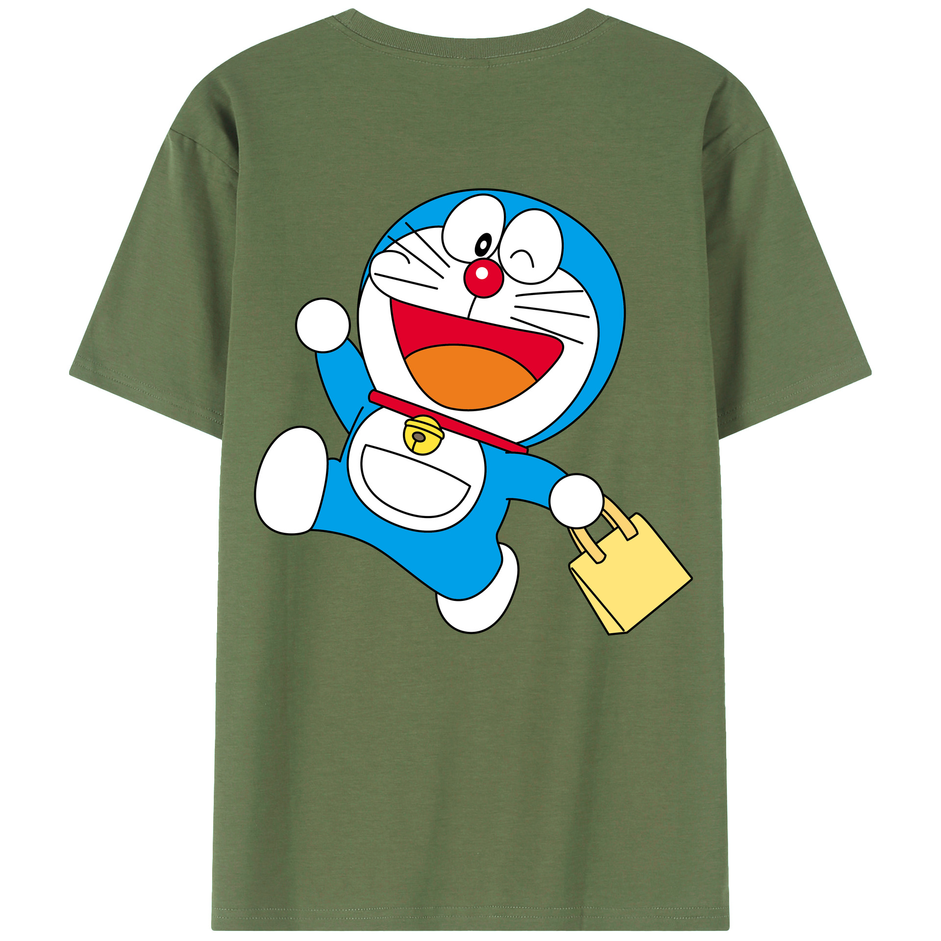 （画像用） ドラえもん Doraemon 綿100％ メンズ半袖Tシャツ（バックプリント） 通気性